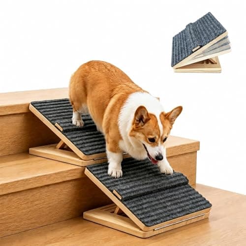Weathrix Foldable Wooden Dog Ramp for Stairs